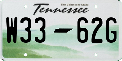 TN license plate W3362G