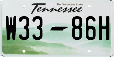 TN license plate W3386H