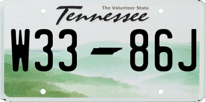 TN license plate W3386J