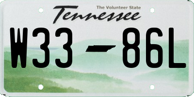 TN license plate W3386L