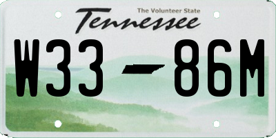 TN license plate W3386M