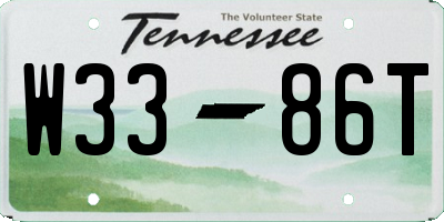 TN license plate W3386T