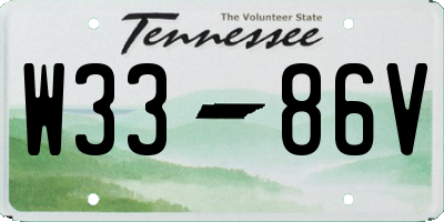 TN license plate W3386V