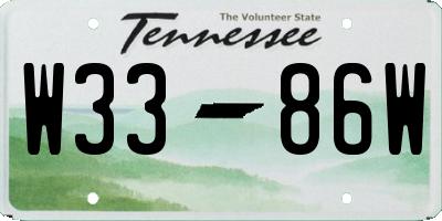 TN license plate W3386W