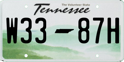 TN license plate W3387H