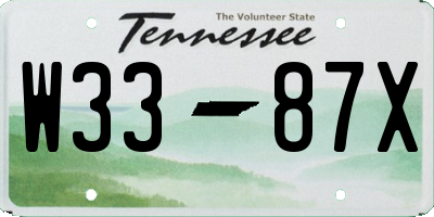 TN license plate W3387X