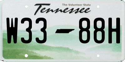 TN license plate W3388H