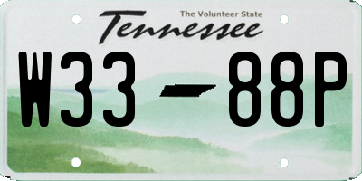 TN license plate W3388P