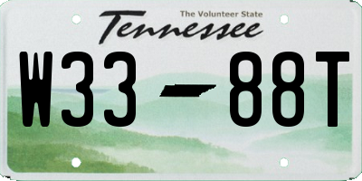 TN license plate W3388T