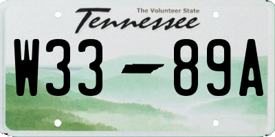 TN license plate W3389A