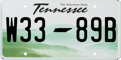 TN license plate W3389B