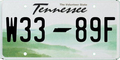 TN license plate W3389F