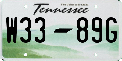 TN license plate W3389G