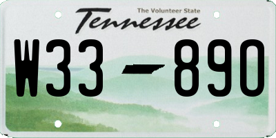 TN license plate W3389O