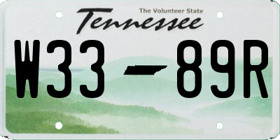 TN license plate W3389R