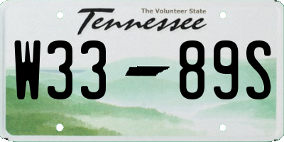 TN license plate W3389S