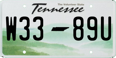 TN license plate W3389U