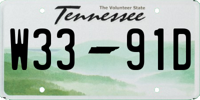 TN license plate W3391D
