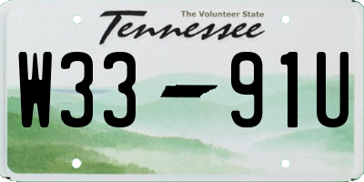TN license plate W3391U