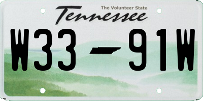 TN license plate W3391W