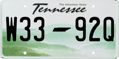 TN license plate W3392Q