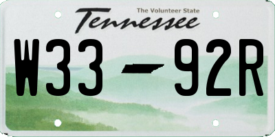 TN license plate W3392R