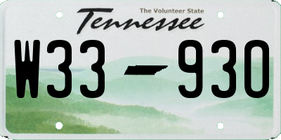TN license plate W3393O