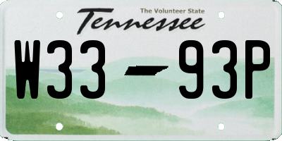 TN license plate W3393P