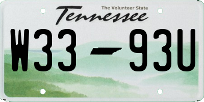 TN license plate W3393U