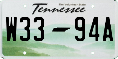 TN license plate W3394A