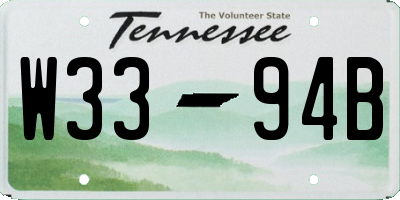 TN license plate W3394B