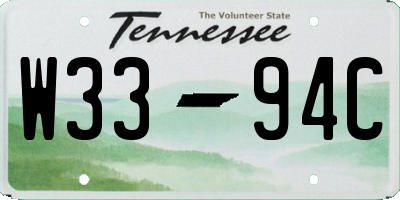 TN license plate W3394C