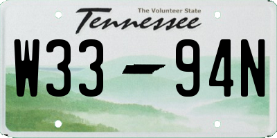 TN license plate W3394N