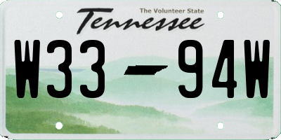 TN license plate W3394W