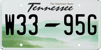 TN license plate W3395G