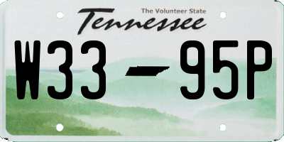TN license plate W3395P