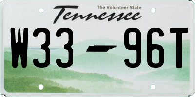 TN license plate W3396T