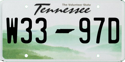 TN license plate W3397D