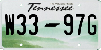 TN license plate W3397G