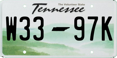 TN license plate W3397K