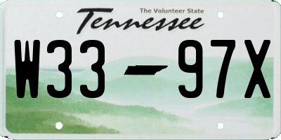 TN license plate W3397X