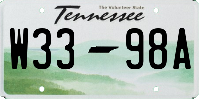 TN license plate W3398A