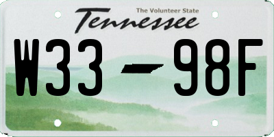 TN license plate W3398F