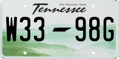 TN license plate W3398G