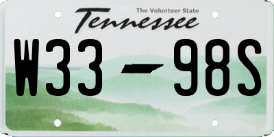 TN license plate W3398S