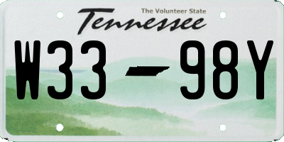 TN license plate W3398Y