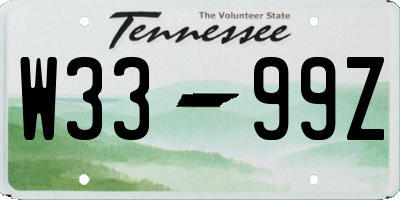 TN license plate W3399Z