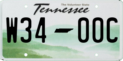 TN license plate W3400C