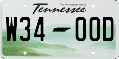 TN license plate W3400D