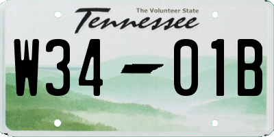 TN license plate W3401B